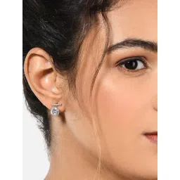 Zaveri Pearls Rose Gold Cubic Zirconia Contemporary Drop Earrings - ZPFK10667-picture-19