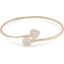 zaveri pearls Rose Gold Cubic Zirconia Contemporary Heart Bangle Style Kada Bracelet For Women-ZPFK10703-picture-40