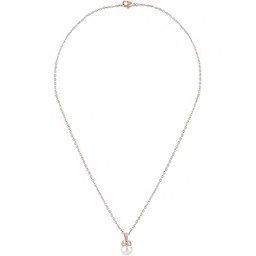zaveri pearls Rose Gold Cubic Zirconia Pearl Pendant With Chain Brass Necklace For Women -ZPFK16193-picture-20