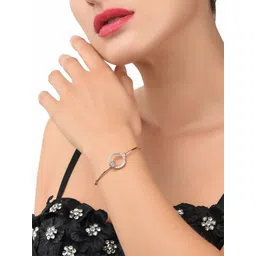 Zaveri Pearls Rose Gold-Plated Cubic Zirconia Bracelet-picture-21