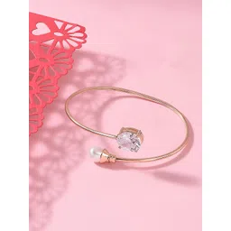 Zaveri Pearls Rose Gold-Plated Embellished Contemporary Bracelet-picture-11