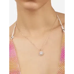 Zaveri Pearls Rose Gold Tone Dazzling Cubic Zirconia Brass Pendant with Chain-ZPFK17123-picture-37