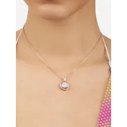 Zaveri Pearls Rose Gold Tone Dazzling Cubic Zirconia Brass Pendant with Chain-ZPFK17125-picture-38