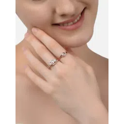 Zaveri Pearls Set of 2 Rose Gold Contemporary Cubic Zirconia Brass Rings-ZPFK11195-picture-17