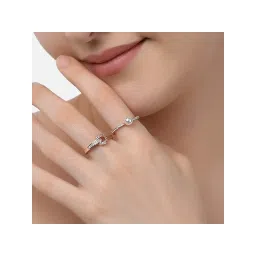 Zaveri Pearls Set of 2 Rose Gold Contemporary Sleek Cubic Zirconia Brass Rings-ZPFK11194-picture-22