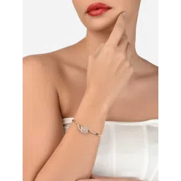 Zaveri Pearls Set of 2 Rose Gold Cubic Zirconia Brass Kada Bracelets-ZPFK13377 image 2