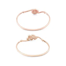 Zaveri Pearls Set of 2 Rose Gold Cubic Zirconia Brass Kada Bracelets-ZPFK13377 image 5