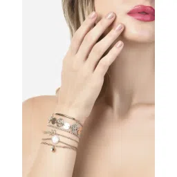 Zaveri Pearls Set of 6 Gold Tone Dazzling Diamonds Contemporary Stack Bracelets-ZPFK14545-picture-48