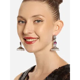 Zaveri Pearls Silver-Plated Contemporary Studs Earrings image 3