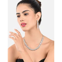 Zaveri Pearls Silver-Plated Jewellery Set-picture-33