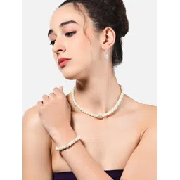 Zaveri Pearls Silver-Plated Pearl Beaded Jewellery Set-picture-37