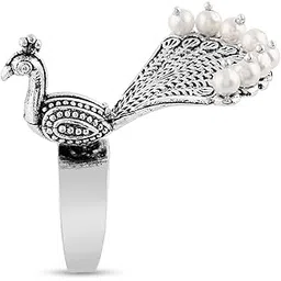 zaveri pearls Silver Tone Peacock Antique Oxidised Adjustable Finger Ring For Women-ZPFK16649-picture-28