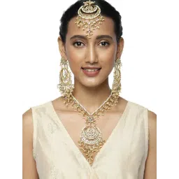 Zaveri Pearls Traditional Long Kundan & Pearls Rani Haar Necklace Set-ZPFK9174-picture-39
