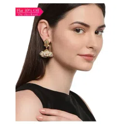 Zaveri Pearls White & Golden Alloy Jhumki Earrings-picture-27