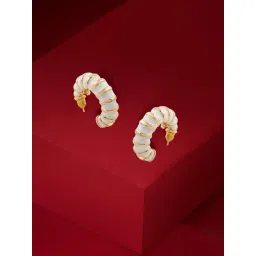 Zaveri Pearls White Enamel Classy Contemporary Semi Stud Earring-picture-12