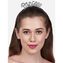 Zaveri Pearls Women Black & White Embellished Hairband-picture-14