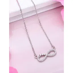 Zavya 925 Silver Eternal Radiance Rhodium-Plated Necklace for Women-picture-43