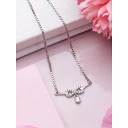 Zavya 925 Silver Infinite Radiance Rhodium-Enchanted Necklace for Women-picture-25