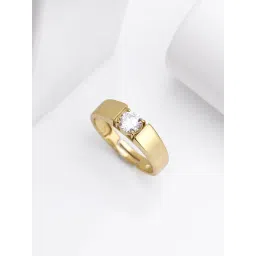 Zavya 925 Silver Solitaire Gold Plated Ring For Men-picture-43