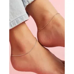 Zavya 92.5 Sterling Silver Anklet for Women (Pair of Anklets) in Rhodium-Plating-picture-34