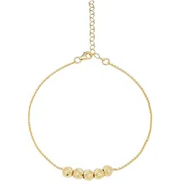 zavya 925 Sterling Silver Beads Gold Plating Chain Anklet (Single) | Gift for Women & Girls | With Certificate of Authenticity & 925 Stamp-picture-11