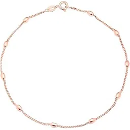 zavya 925 Sterling Silver Beads Rose Gold Plating Chain Anklet (Single) | Gift for Women & Girls | With Certificate of Authenticity & 925 Stamp|Mother's Day-picture-15