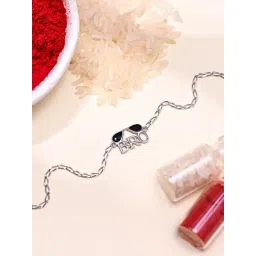 Zavya 92.5 Sterling Silver Brotherly Bond Rhodium-Plated Rakhi for Bhai-picture-32