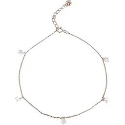 zavya 925 Sterling Silver Cubic Zirconia CZ Designer Multi Stars Rose Gold Plating Anklet (Single) | Gift for Women & Girls | With Certificate of Authenticity & 925 Hallmark | Gift for Women & Girls-picture-27