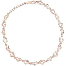 zavya 925 Sterling Silver Cubic Zirconia Heart Rose Gold Plating Charm Anklet (Single) | Gift for Women & Girls | With Certificate of Authenticity & 925 Stamp|Mother's Day-picture-39