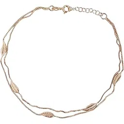 zavya 925 Sterling Silver Cubic Zirconia Infinity Rose Gold Plating Chain Anklet (Single) | With Certificate of Authenticity & 925 Stamp-picture-19