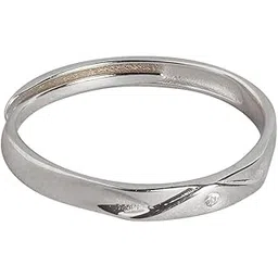 zavya 925 Sterling Silver Designer Cubic Zirconia CZ Studded Rhodium Plated Adjustable Ring | Gift for Men and Boys | With Certificate of Authenticity & 925 Hallmark-picture-28