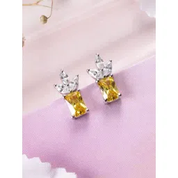 Zavya 92.5 Sterling Silver Elegant Petals Stud Earrings for Women-picture-24