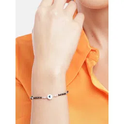 Zavya 92.5 Sterling Silver Evil Eye Bracelet in Rhodium-Plating-picture-42