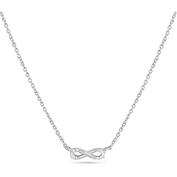 zavya 925 Sterling Silver Infinity Cubic Zirconia Rhodium Plating Necklace | Gift for Women and Girls | 1 Year Plating Warranty-picture-32