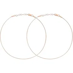 zavya 925 Sterling Silver Modest Minimal Rose Gold Anklet (Pair) | Gift for Women & Girls | With Certificate of Authenticity & 925 Stamp|Mother's Day-picture-37