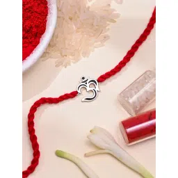 Zavya 92.5 Sterling Silver Om Rakhi with Roli Chawal for Bhai-picture-11