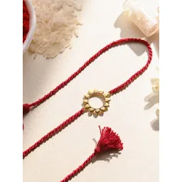 Zavya 92.5 Sterling Silver Radiant Sunbeam Gold-Plated Rakhi for Bhai-picture-28