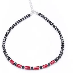 zavya 925 Sterling Silver Red and Black Rhodium Plated Beaded Adjustable Anklet (Single) | Gift for Women & Girls | With Certificate of Authenticity & 925 Hallmark-picture-11