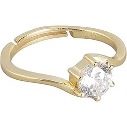 zavya 925 Sterling Silver Solitaire Gold Plated Statement Ring | Gift for Women and Girls | With Certificate of Authenticity and 925 Hallmark-picture-15