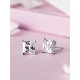 Zavya 92.5 Sterling Silver Sparkling Brilliance with Cubic Zirconia Stud Earrings for Women-picture-19