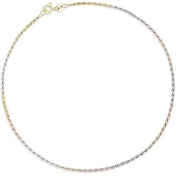 zavya 925 Sterling Silver Twisted Chain Triple Tone Multicolour Rhodium, Gold and Rose Gold Plated Anklet (Single) | Gift for Women and Girls | With Certificate of Authenticity and 925 Hallmark-picture-31