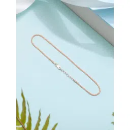 Zavya Adorable Weave Chain 92.5 Sterling Silver Single Anklet in Rose Gold-picture-17