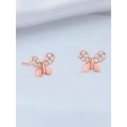 Zavya Butterfly Rose Gold Plated 925 Sterling Silver Stud Earrings for Women-picture-16