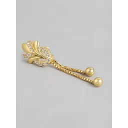 Zavya Chic Glitter Gold-Plated 925 Sterling Silver Drop Earrings image 4