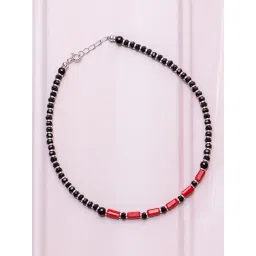 Zavya Classic Black & Red Beaded 92.5 Sterling Silver Single Anklet-picture-27