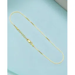 zavya Classic Minimal Gold Box Chain 925 Sterling Silver Anklet-picture-15