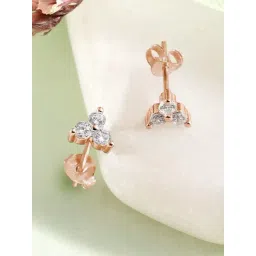 Zavya Delicate Elegance CZ Rose Gold-Plated 925 Sterling Silver Stud Earrings-picture-19