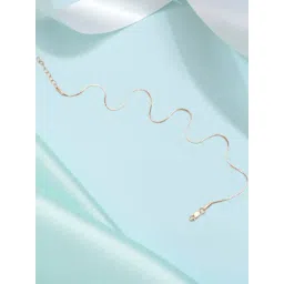 Zavya Enchanting Rose Gold-Plated 92.5 Sterling Silver Box Chain Single Anklet-picture-25