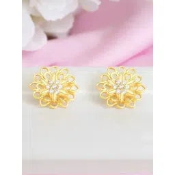 Zavya Floral Gold Plated 925 Sterling Silver Earrings for Women-picture-41