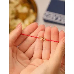 Zavya Golden Om & Trishul Gold-Plated 925 Silver Nazariya Rakhi with CZ Accents-picture-29